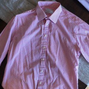 Charles Tyrwhitt pink on white check dress shirt